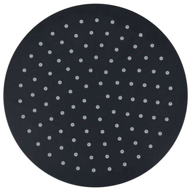 regnbrusehoved rustfrit stål 25 cm rund sort