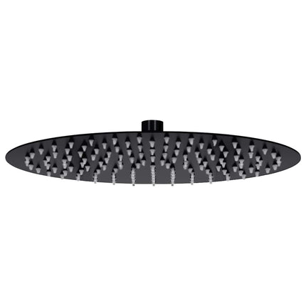regnbrusehoved rustfrit stål 30 cm rund sort