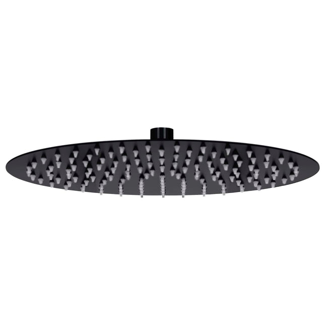 regnbrusehoved rustfrit stål 30 cm rund sort