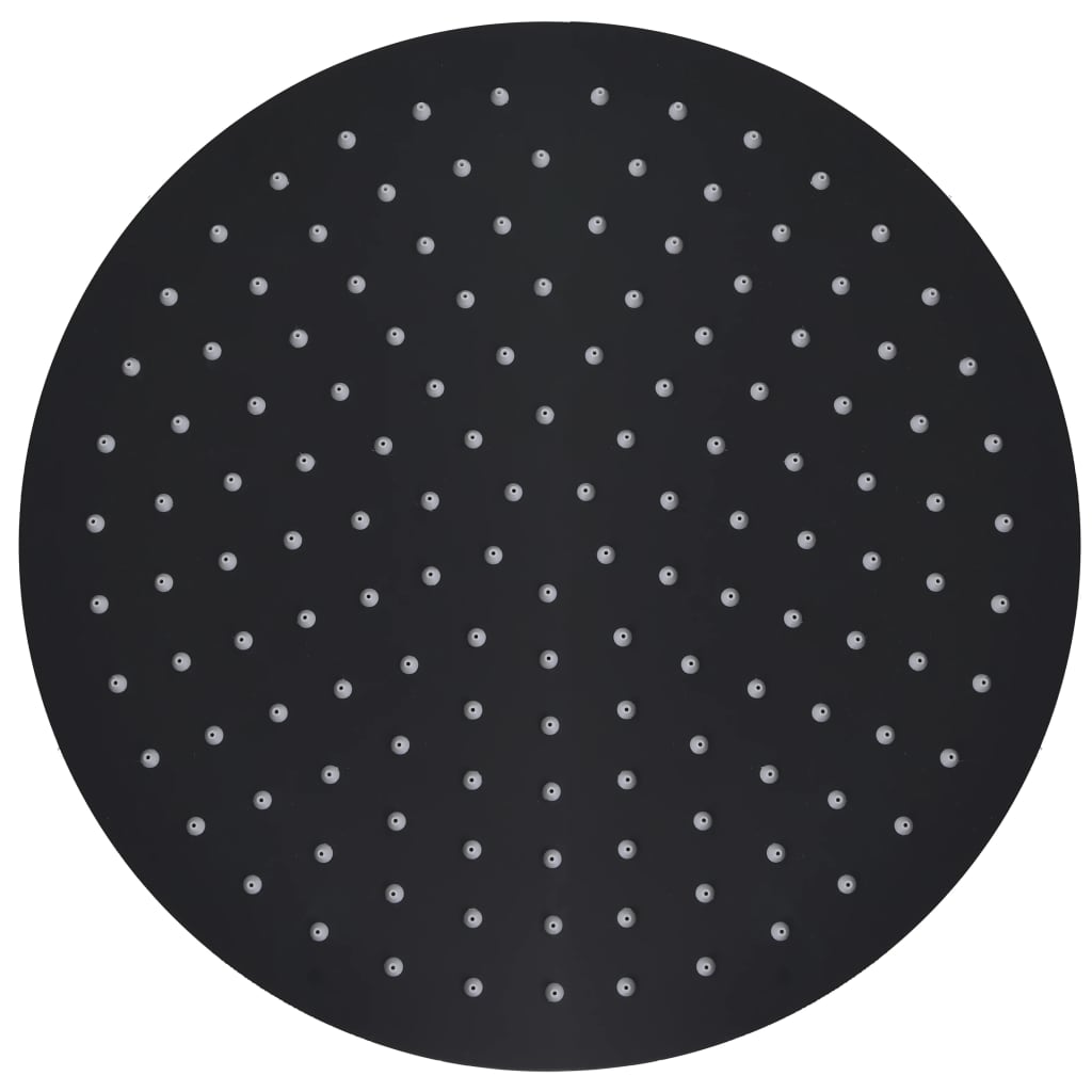 regnbrusehoved rustfrit stål 30 cm rund sort