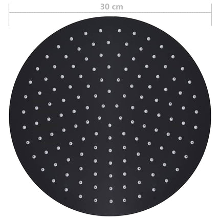 regnbrusehoved rustfrit stål 30 cm rund sort