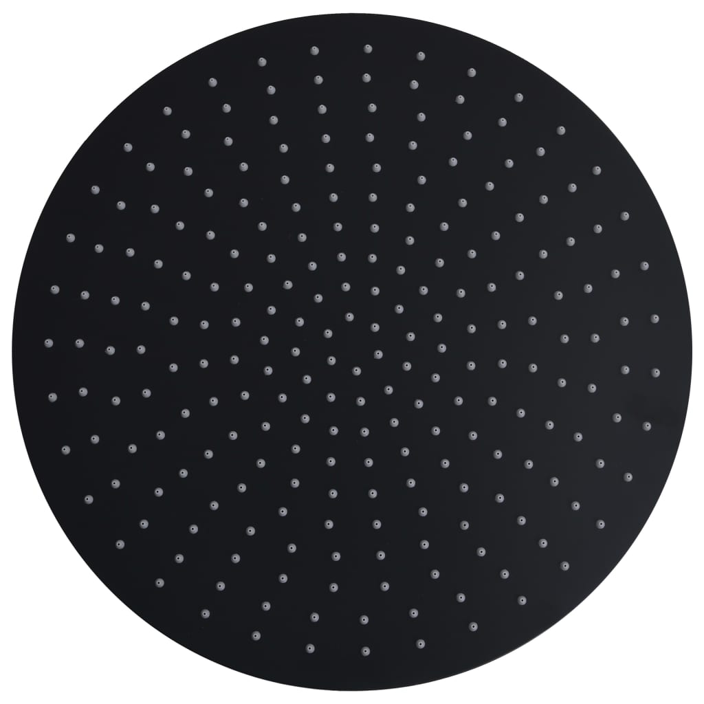 regnbrusehoved rustfrit stål 40 cm rund sort