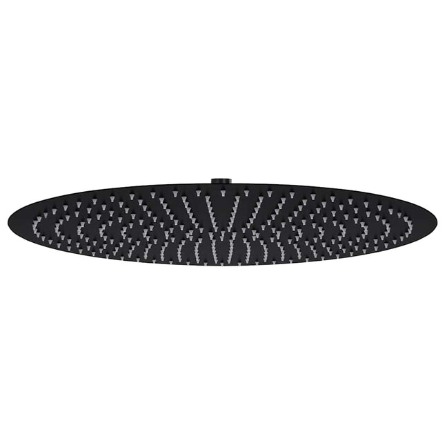 regnbrusehoved 50 cm rustfrit stål rund sort