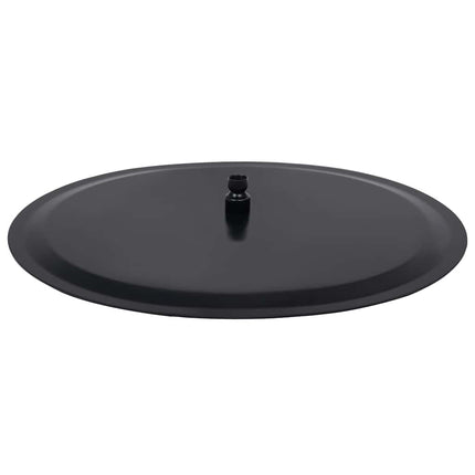 regnbrusehoved 50 cm rustfrit stål rund sort