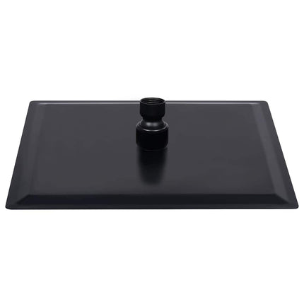 regnbrusehoved 20x20 cm rustfrit stål firkantet sort