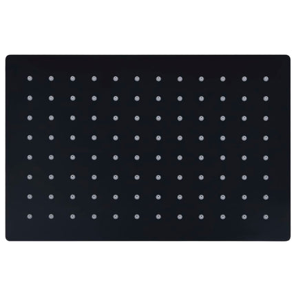 regnbrusehoved 30x20 cm rustfrit stål rektangulær sort