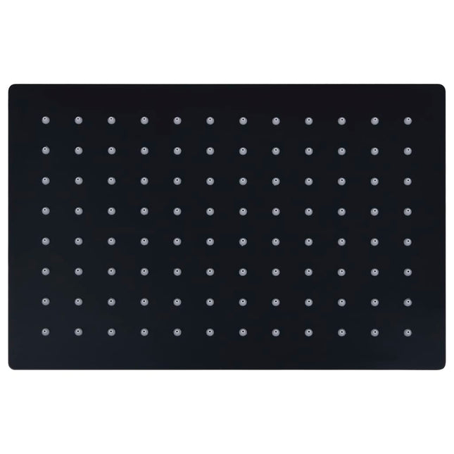 regnbrusehoved 30x20 cm rustfrit stål rektangulær sort