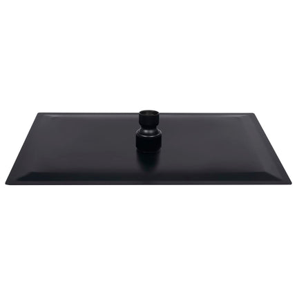 regnbrusehoved 30x20 cm rustfrit stål rektangulær sort