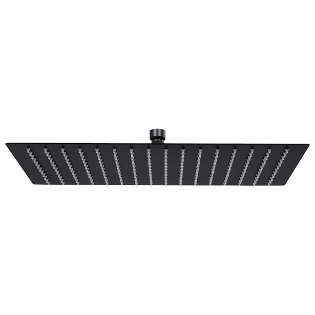 regnbrusehoved 40x30 cm rustfrit stål rektangulær sort