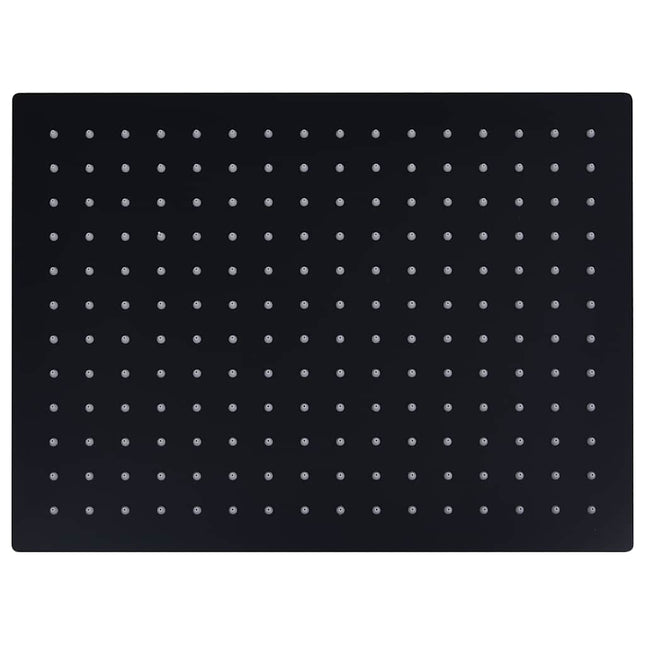 regnbrusehoved 40x30 cm rustfrit stål rektangulær sort