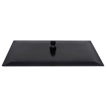 regnbrusehoved 40x30 cm rustfrit stål rektangulær sort