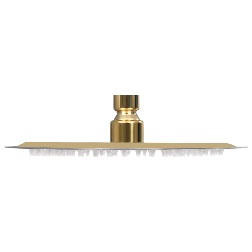 regnbrusehoved 20 cm rund rustfrit stål guldfarvet