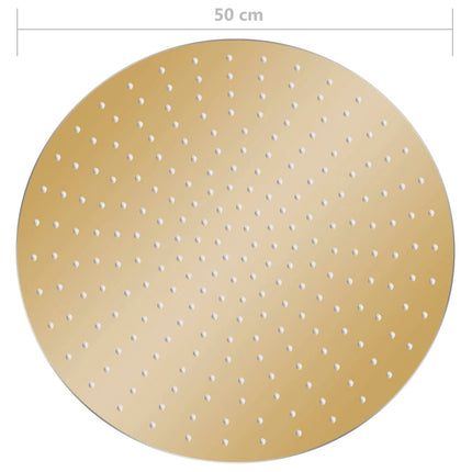 regnbrusehoved 50 cm rund rustfrit stål guldfarvet