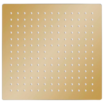 regnbrusehoved 25x25 cm firkantet rustfrit stål guldfarvet