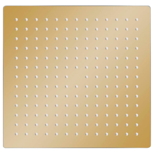 regnbrusehoved 25x25 cm firkantet rustfrit stål guldfarvet
