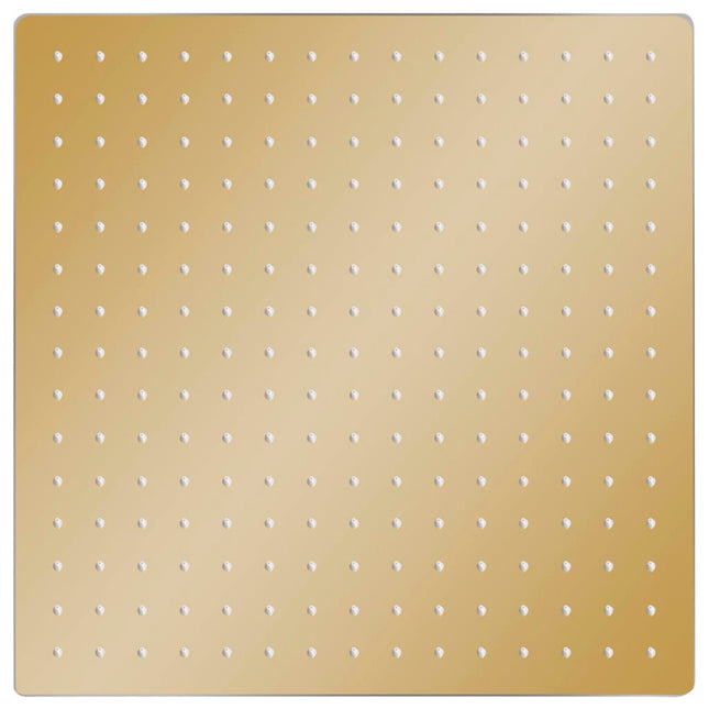 regnbrusehoved 40x40 cm firkantet rustfrit stål guldfarvet
