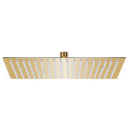 regnbrusehoved 50x50 cm firkantet rustfrit stål guldfarvet