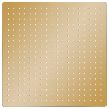 regnbrusehoved 50x50 cm firkantet rustfrit stål guldfarvet