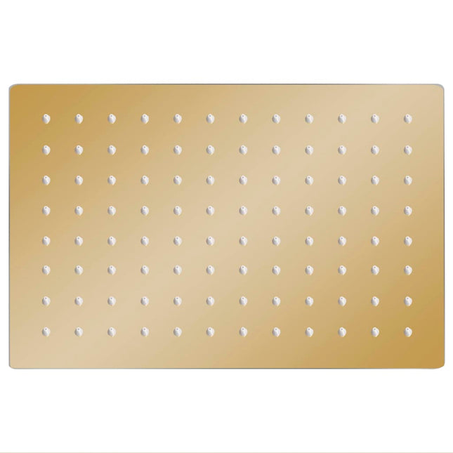 regnbrusehoved 30x20 cm rektangulær rustfrit stål guldfarvet