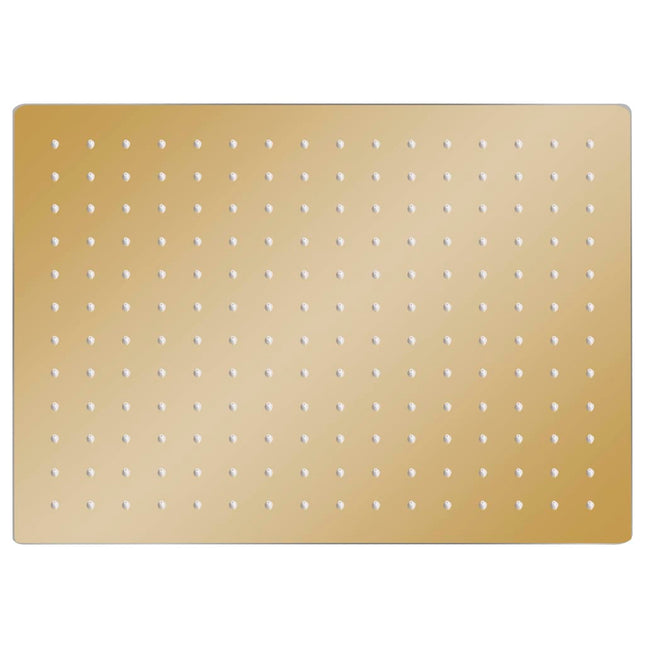 regnbrusehoved 40x30 cm rustfrit stål rektangulær guldfarvet