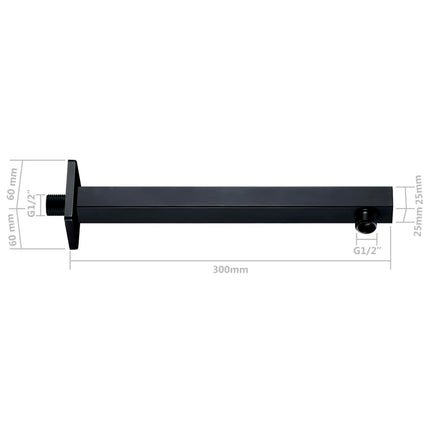 støttestang til bruser 30 cm firkantet rustfrit stål 201 sort