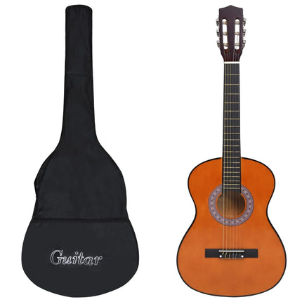 klassisk guitar med taske for begyndere 3/4 36"
