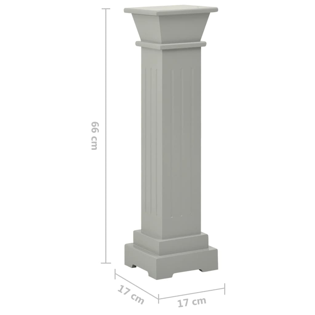 klassisk plantestativ 17x17x66 cm MDF firkantet grå