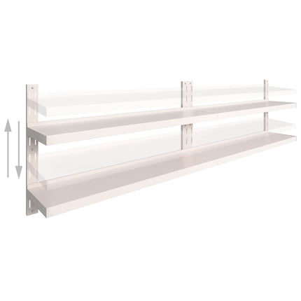 væghylder i 2 niveauer 2 stk. 300x30 cm rustfrit stål