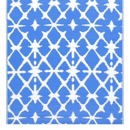 udendørstæppe ARAKIL 80x150 cm PP Blå og hvid