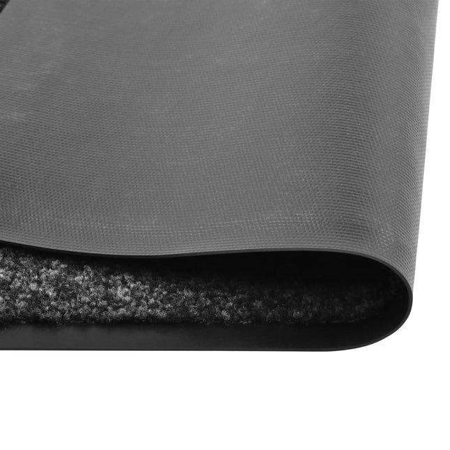 vaskbar dørmåtte 60x180 cm sort