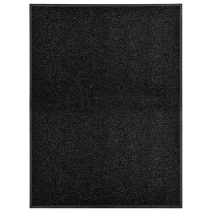 vaskbar dørmåtte 90x120 cm sort