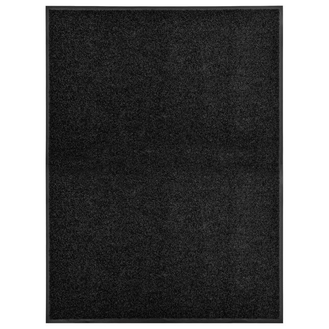 vaskbar dørmåtte 90x120 cm sort