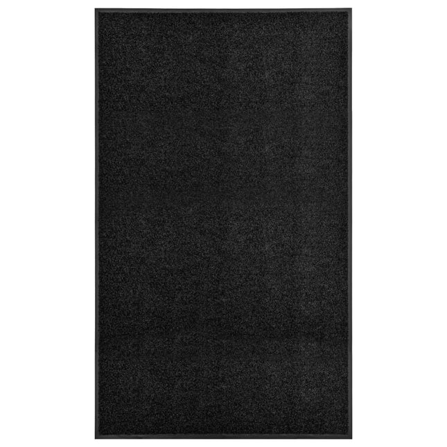vaskbar dørmåtte 90x150 cm sort