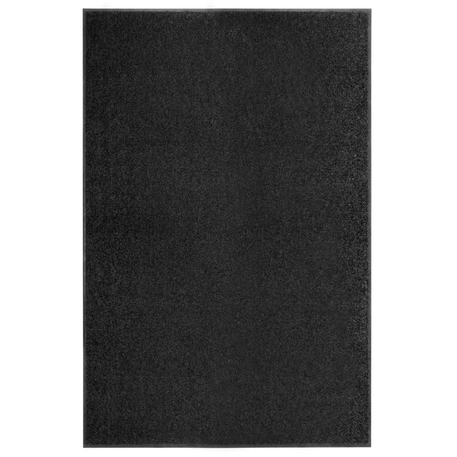vaskbar dørmåtte 120x180 cm sort