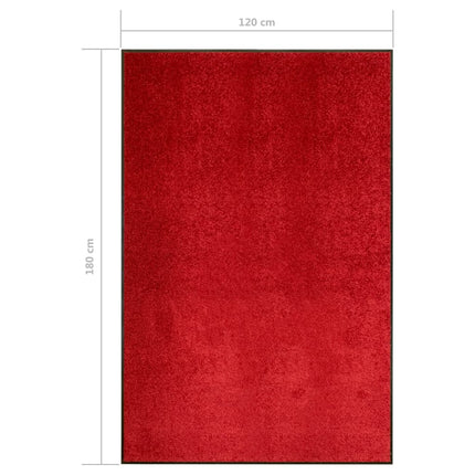 vaskbar dørmåtte 120x180 cm rød