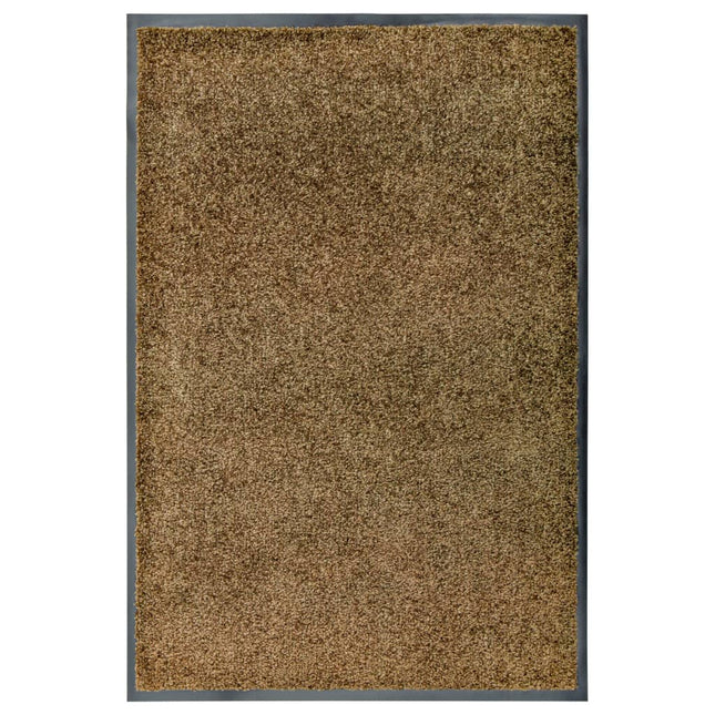 vaskbar dørmåtte 60x90 cm brun