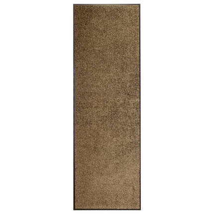 vaskbar dørmåtte 60x180 cm brun