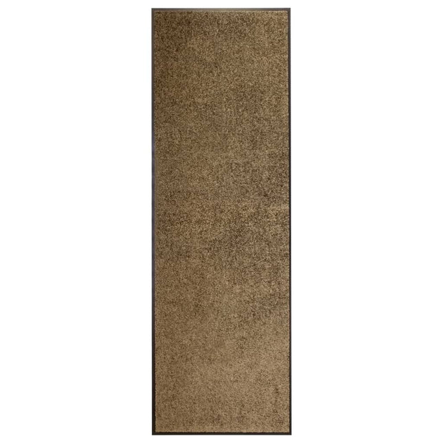 vaskbar dørmåtte 60x180 cm brun