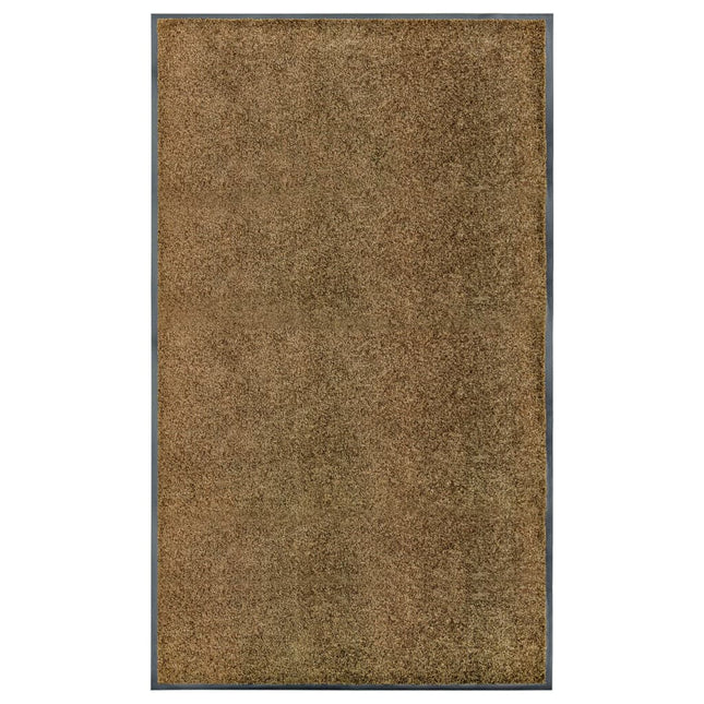 vaskbar dørmåtte 90x150 cm brun