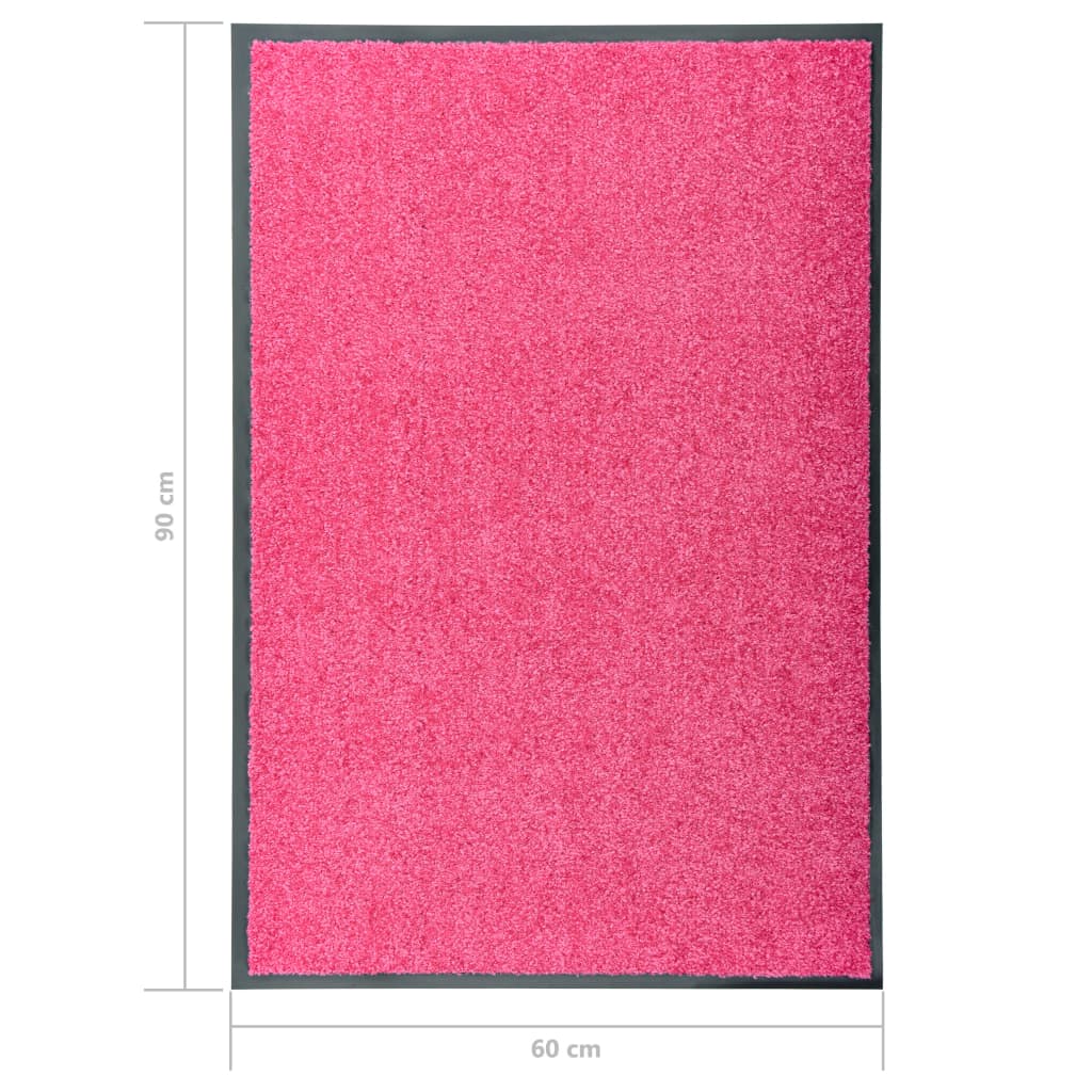vaskbar dørmåtte 60x90 cm pink