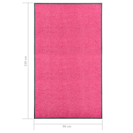 vaskbar dørmåtte 90x150 cm pink