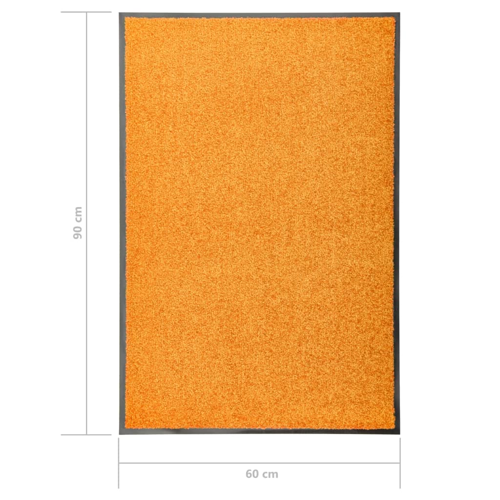 vaskbar dørmåtte 60x90 cm orange