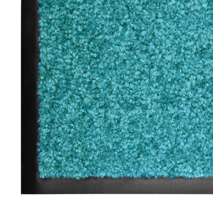 vaskbar dørmåtte 60x90 cm cyanblå