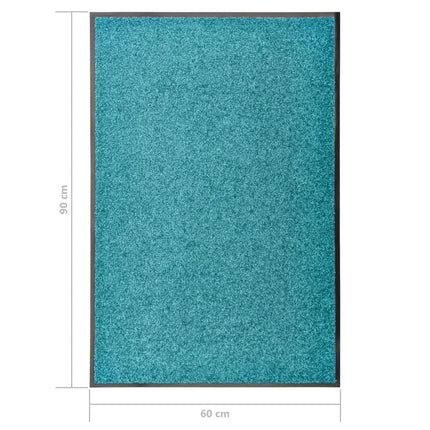 vaskbar dørmåtte 60x90 cm cyanblå