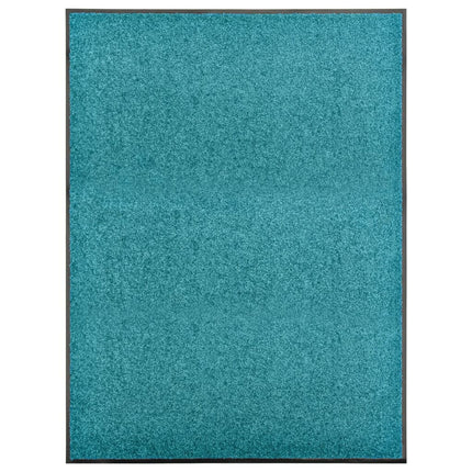 vaskbar dørmåtte 90x120 cm cyanblå