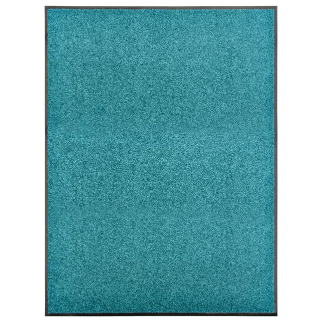 vaskbar dørmåtte 90x120 cm cyanblå
