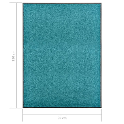 vaskbar dørmåtte 90x120 cm cyanblå