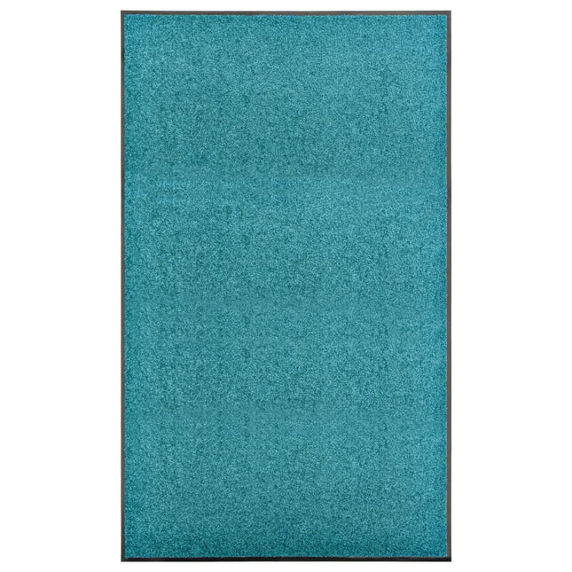 vaskbar dørmåtte 90x150 cm cyanblå