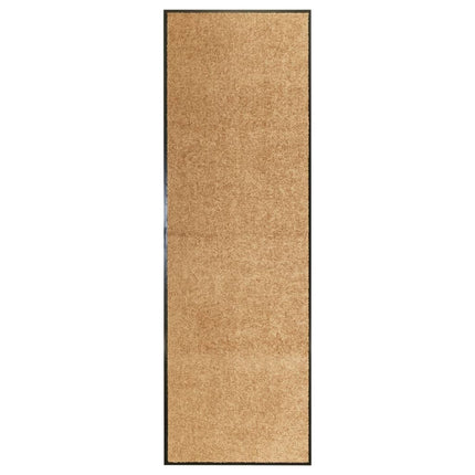 vaskbar dørmåtte 60x180 cm cremefarvet