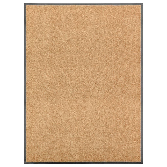 vaskbar dørmåtte 90x120 cm cremefarvet